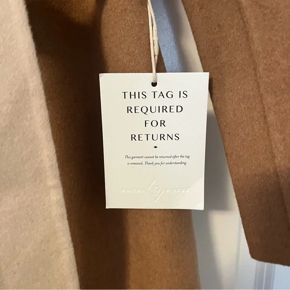 NWT Edited Pieces XS Petite fit Reversible Wool Camel Cream Coat - Picture 3 of 9